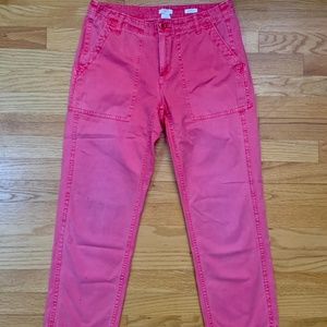 J. Crew coral favorite fit straight leg jeans